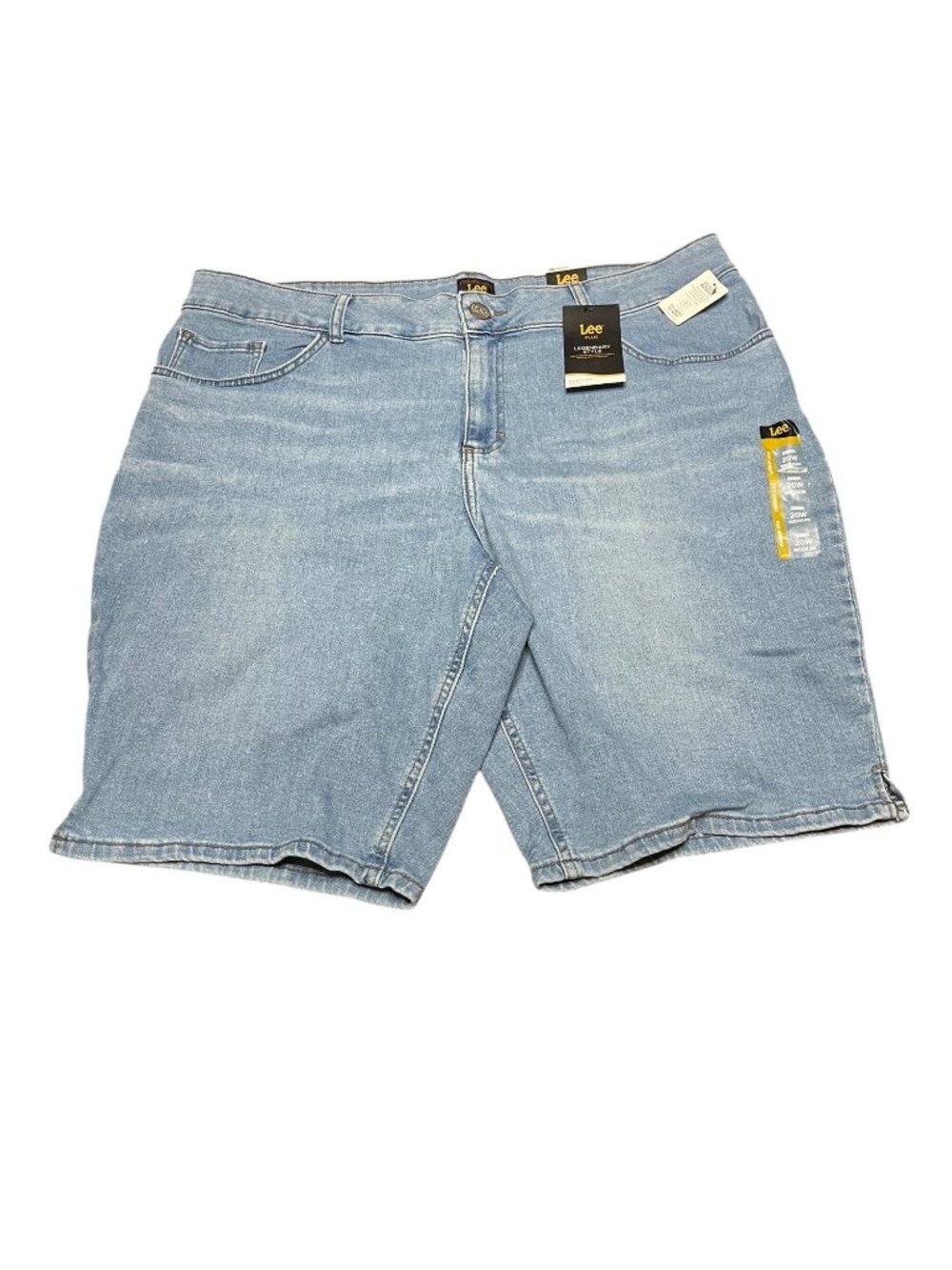 Lee Womens Plus Size Legendary Style Bermuda Shorts 20W Medium Light Wash Denim